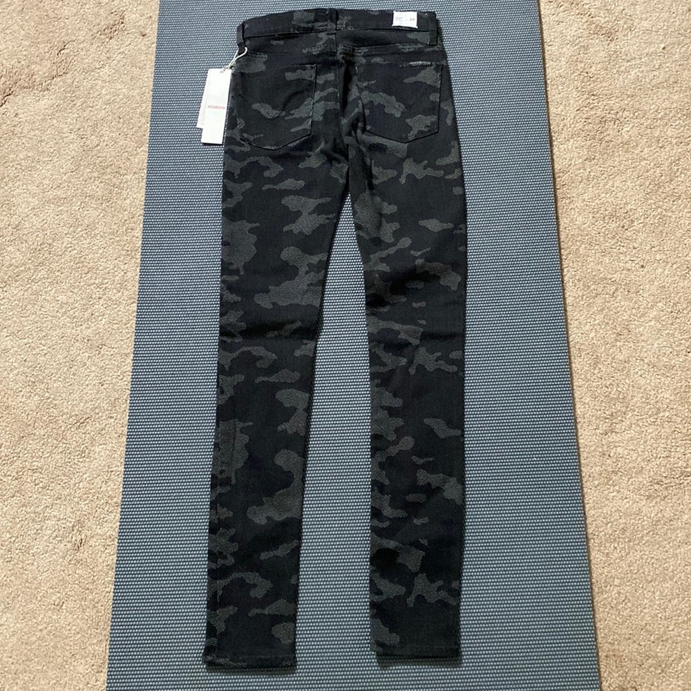 NWT Hudson Jeans Size 24 Skinny Leg Cut Mid Rise Waist Black Camo Print Denim - Picture 7 of 7